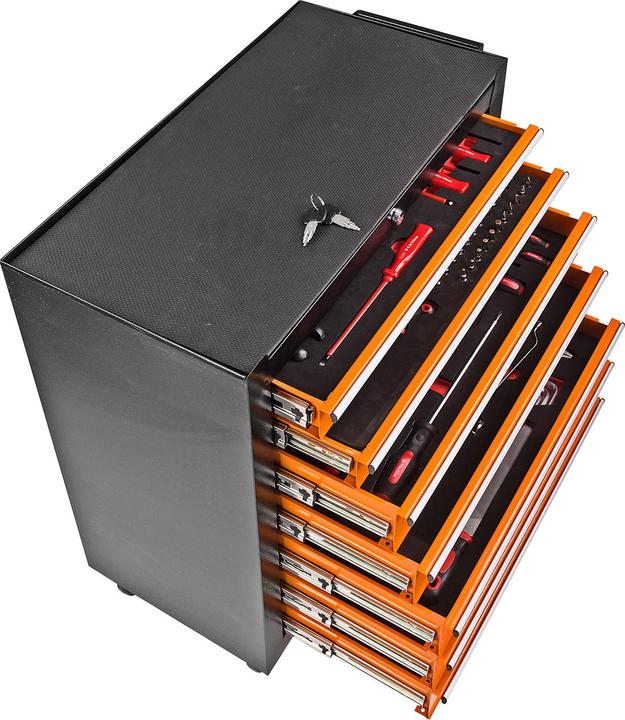 Actual product image Dema Workshop trolley Tool trolley with tools 100-pcs. orange (100 x)