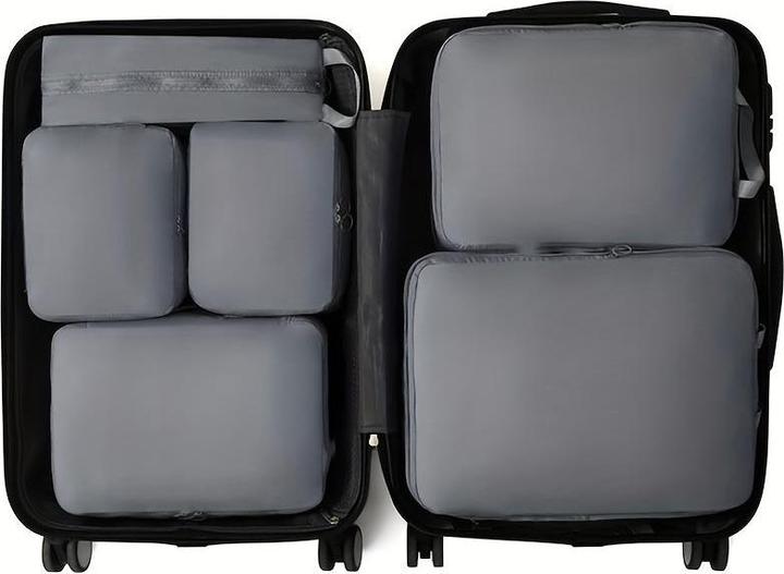 Actual product image Only-Bags.Store 6pcs Compression Packing Cube Set - Travel Storage Bag Organiser for Luggage - Polyester Material