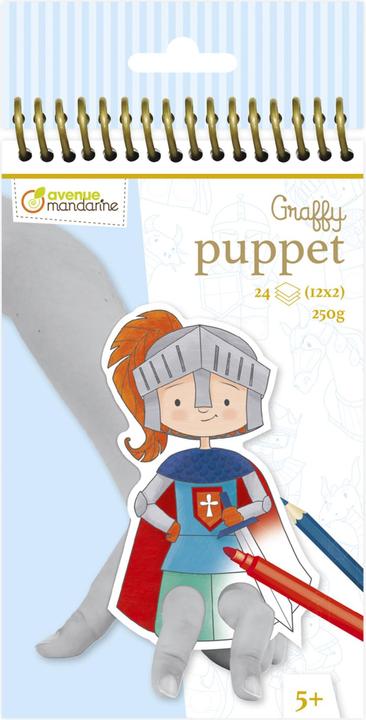 Image du produit Avenue Mandarine Bloc de coloriage Graffy Puppet 24 feuilles, chevaliers et dragons
