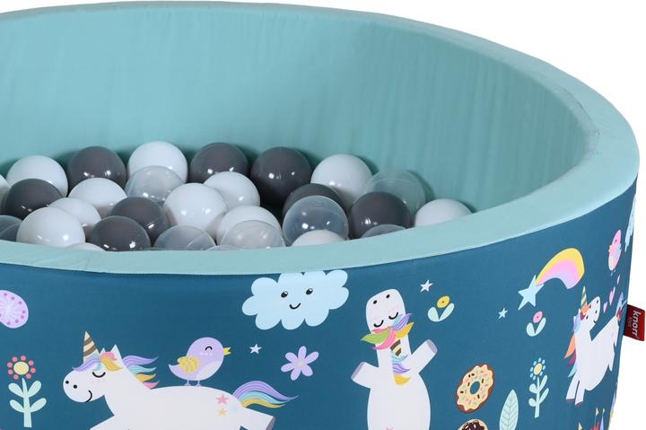 Produktbild Knorrtoys Bällebad soft - "Unicorn petrol" - 150 balls grey/white/transparent (7 cm)