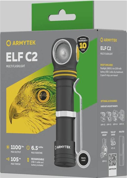 Produktbild ArmyTek Elf C2 USB-C Weiss 4in1 Taschenlampe (11.10 cm, 1100 lm)