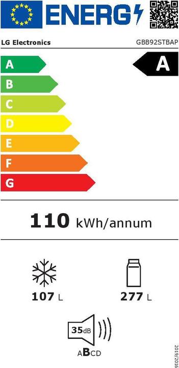 Etichetta energetica LG GBB92STBAP (384 l)