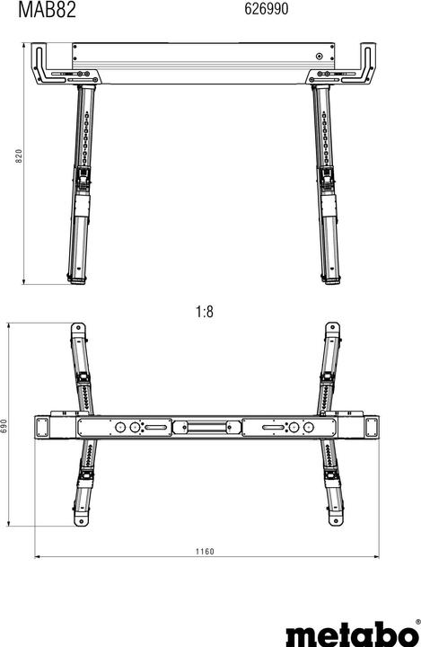 Produktbild Metabo Arbeitsbock-Set (116 cm, 116 cm)