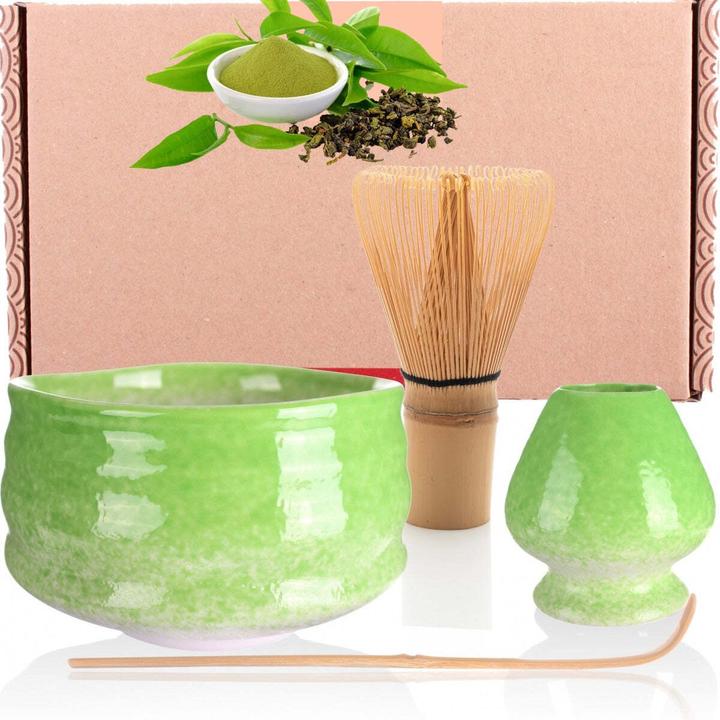 Produktbild Calimatcha Matcha Tee Set Moegi inkl. Bambus Besen Geschenk