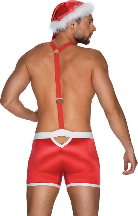 Actual product image Obsessive Mister Claus boxer shorts with braces and cap (L, XL)