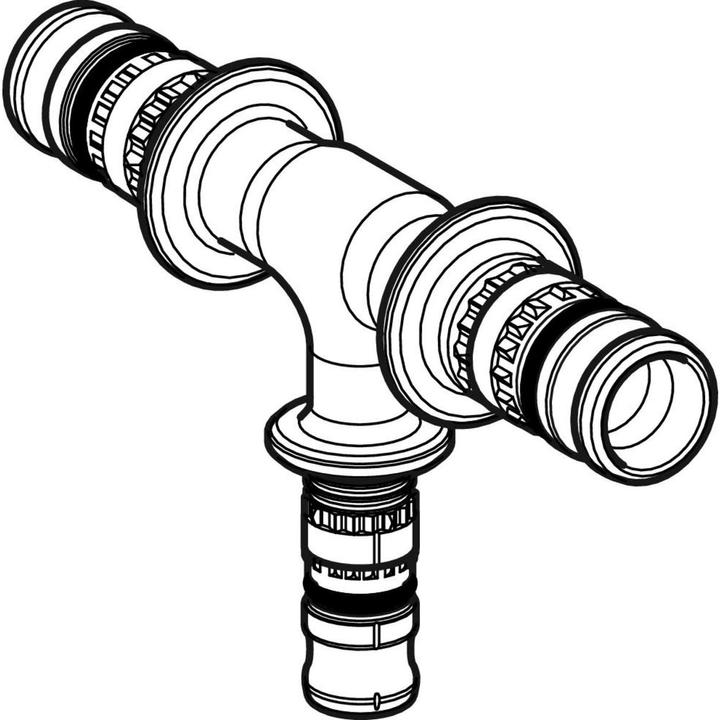 Produktbild Geberit Mepla Pressfitting T-Stck Kunststoff 40 x 20 x 40 mm 625.317.00.5 (Pressverbindung)