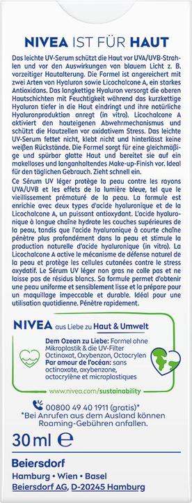 Nährwerte und Zutaten NIVEA 2 in 1 Primer (Sonnencreme, SPF 50+, 30 ml)