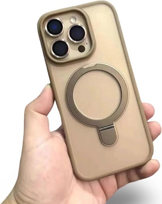 Actual product image RPD Apple iPhone 16 Pro Max - MagSafe Stand Etui mit Kameraschutz, braun, Matt (Apple iPhone 16 Pro Max)