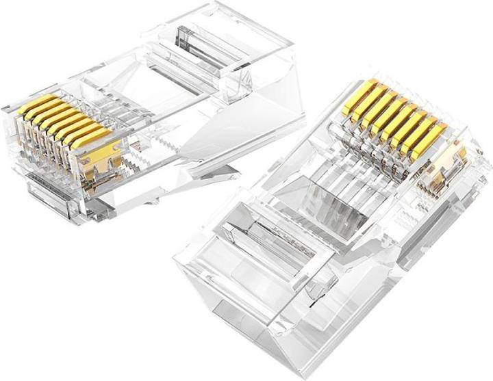 Actual product image Ugreen RJ45 Plug NW120, Ethernet, 8P/8C, Cat.6/6e, UTP (100 pieces) (UTP, CAT6e, 0.16 m)