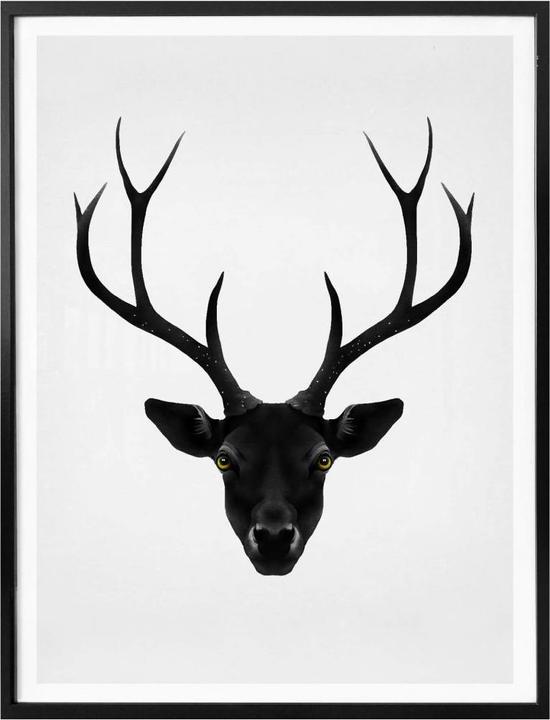 Actual product image Trenddeko The Black Deer - Black Deer (24 x 30 cm)