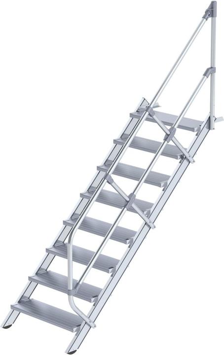 Image du produit Munk Escalier 45° largeur des marches 800 mm 8 marches aluminium strié (Escabeau, 180 cm)