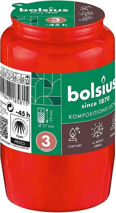 Actual product image Bolsius Compole light no.3 red (20 pcs.)