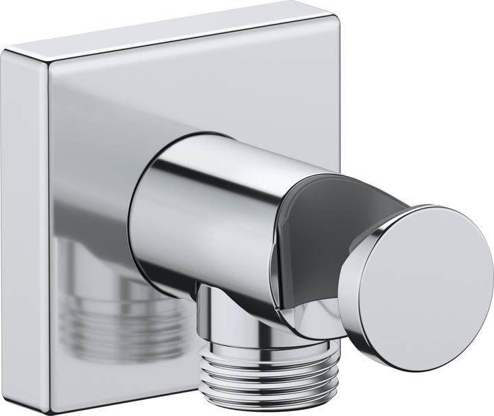 Actual product image Duravit Wall connection elbow angular rosette, with shower holder chrome