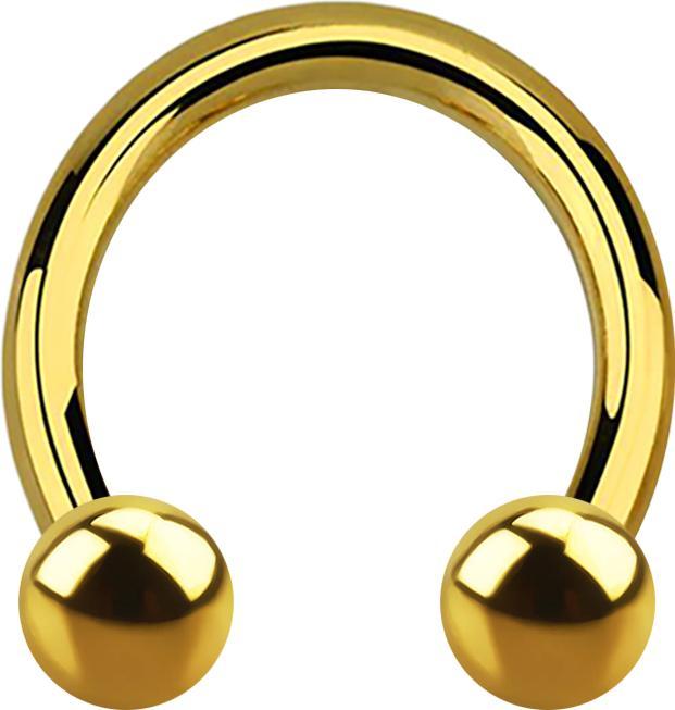 Produktbild Star Piercing Circular Barbell Innengewinde vergoldet mit zwei Kugeln (Titan G23, ohne Messing)