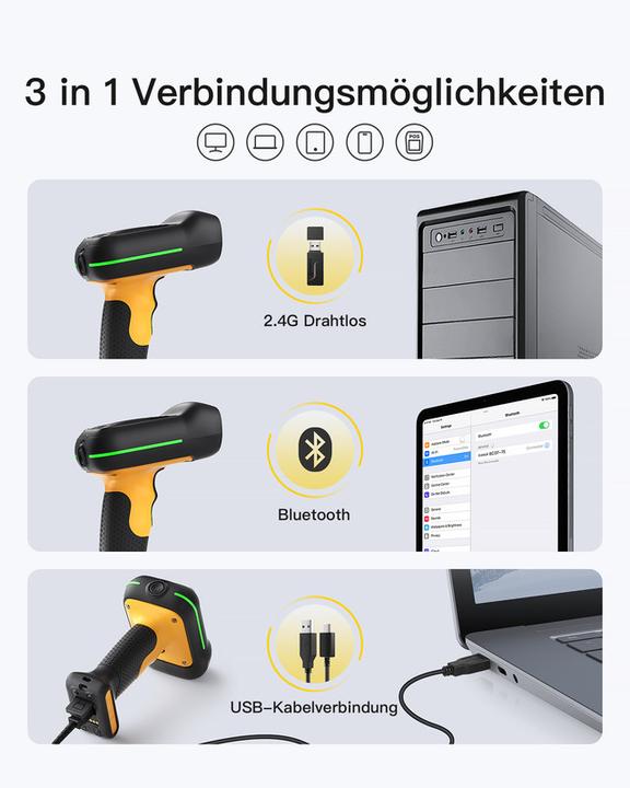 Actual product image Inateck Barcodescanner 75 black (BCST-75 black)