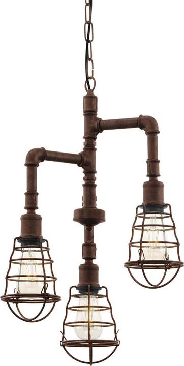 Immagine prodotto Licht-Trend Pipeline Luce a sospensione rustica a 3 pezzi color ruggine (E27)