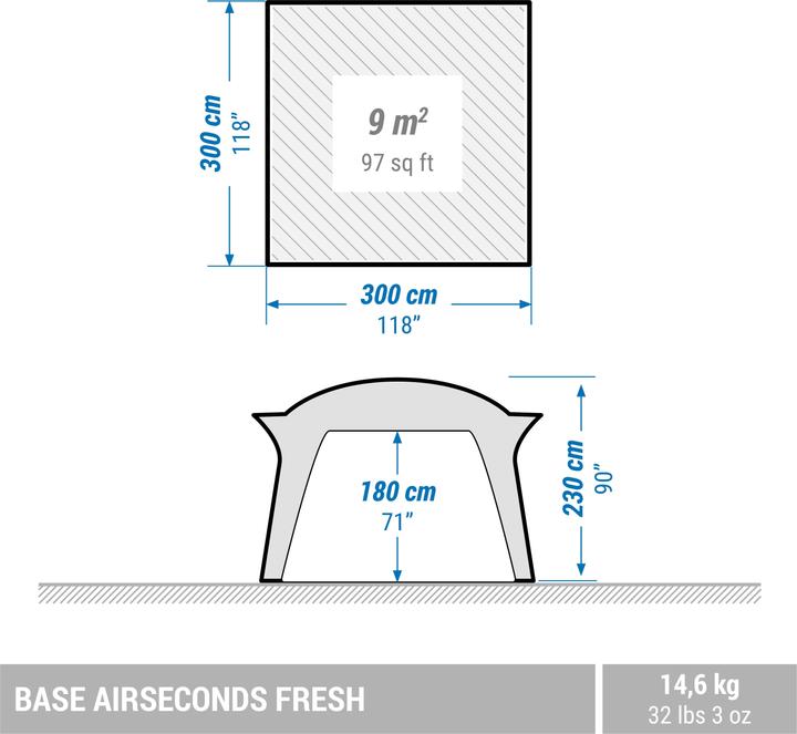 Produktbild Quechua Base Airsecond Fresh (Aufblasbares Zelt, 14.90 kg, 8 Personen)