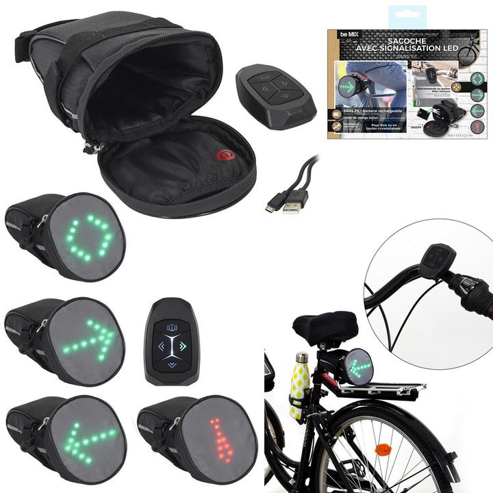 Image du produit Be Mix Sacoche de vélo avec signalisation LED sans fil