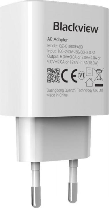 Produktbild Blackview - Adaptateur Secteur USB Type-C (Charge rapide 18W) - Blanc - Emballage Original (18 W)