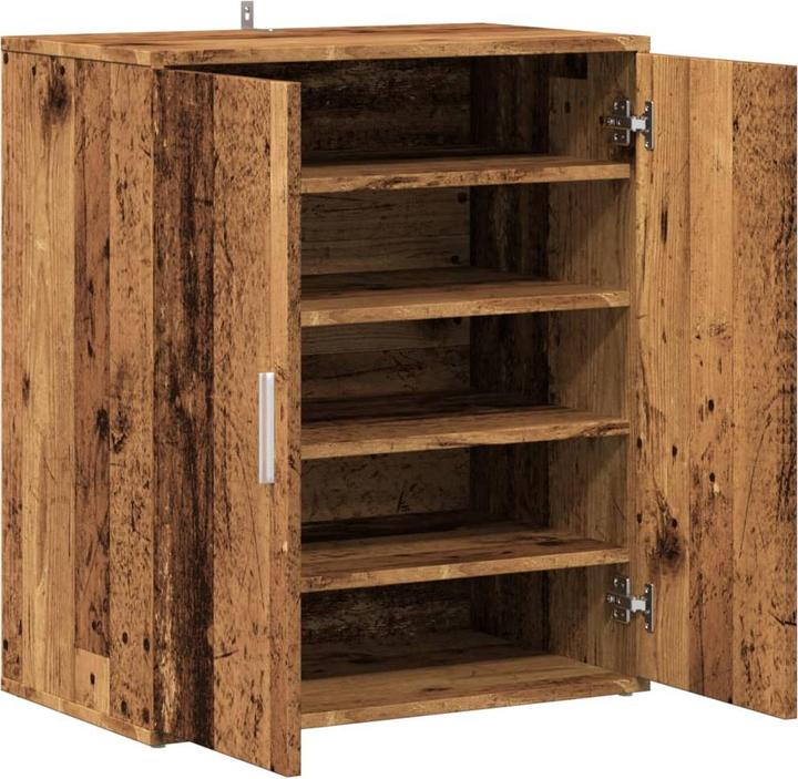 Image du produit VidaXL Schuhregal Schuhschrank Schuhkommode Schuhaufbewahrung Altholz-Optik (60 x 35 x 70 cm)