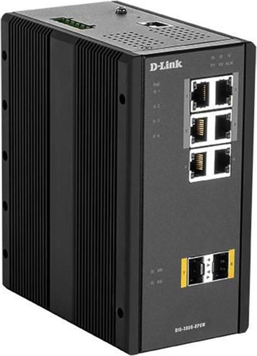 D-Link 8 Port L2 Managed Industrie Switch with 6 x 10/100/1000BaseTX ports 4 PoE & 2 x 100/1000BaseSFP p... (8 Ports)