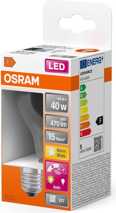 Produktbild Osram Led Daylight Sensor Classic A (E27, 4.90 W, 470 lm, 1 x, F)