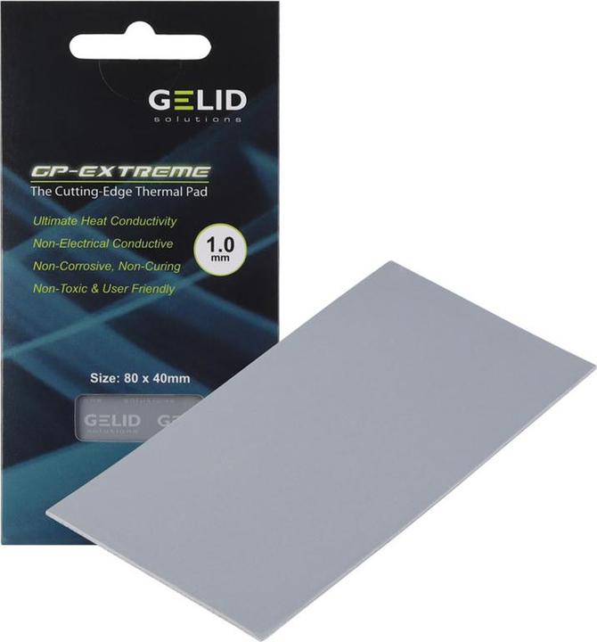 Actual product image Gelid GP-Extreme - 12 W/m-K - Gray - 80 mm - 40 mm - 1 mm (1 mm, 12 W/m K)