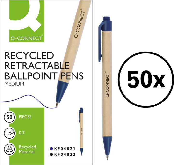 Produktbild Q-Connect Kugelschreiber Recycling (Blau, 50 x)