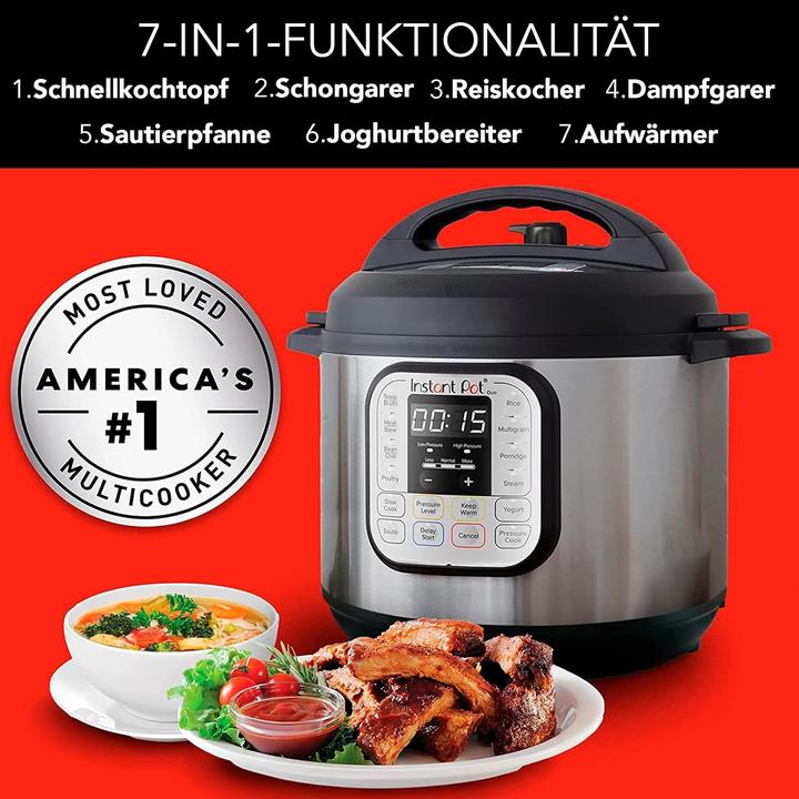Produktbild Instant Pot Duo 7,6L multicooker 7-in-1 - snelkookpan - pressure cooker - rijstkoker - slowcooker - stomer -