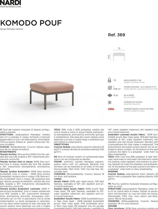 Actual product image Nardi Komodo Pouf