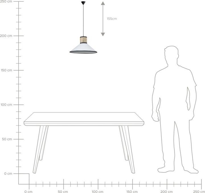 Productafbeelding Beliani Hanglamp wit / naturel kegelvorm MANTUA (E27)