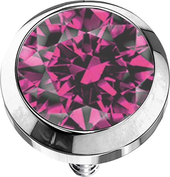 Produktbild Star Piercing Dermal Anchor silber mit Kristall pink (ohne Messing, Chirurgenstahl 316L)