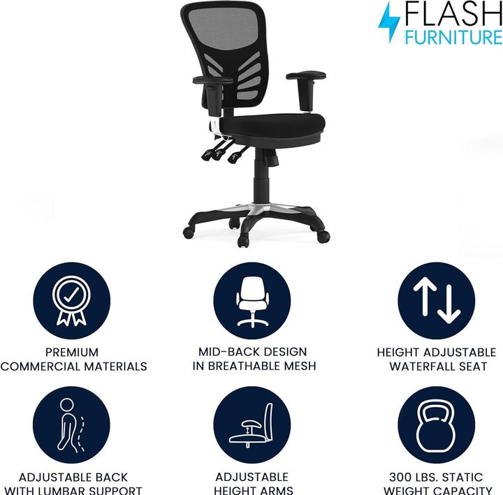 Image du produit Flash Furniture Chaise de bureau, filet noir