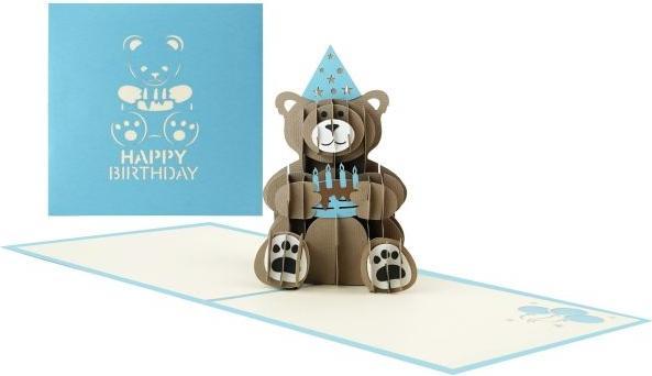 Actual product image MU Classic 3D Pop-Up Birthday greeting card - Bear (1 pcs.)