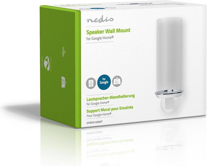 Actual product image Nedis Speaker Mount Google Home® Wall 2 kg Fixed Metal / Steel White (1 pcs., Wall installation)