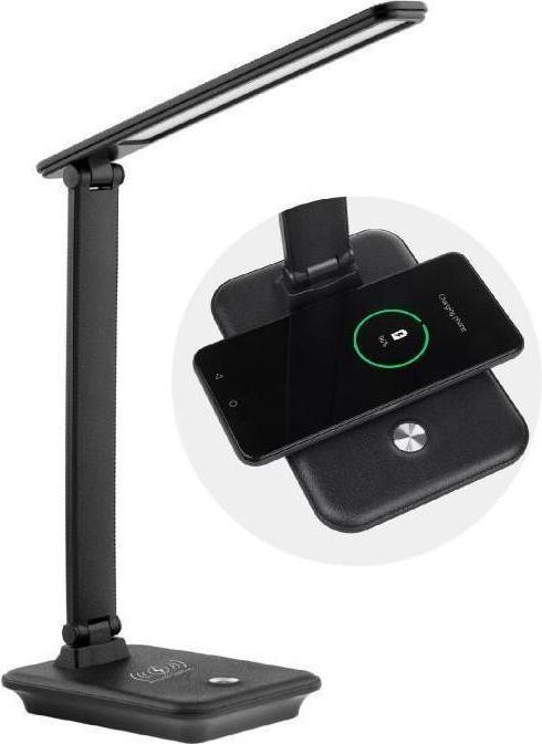 Produktbild Maclean MCE616 LED Schreibtischlampe Tischlampe 9W mit induktivem Qi-Ladegerät einstellbare Helligke (450 lm)