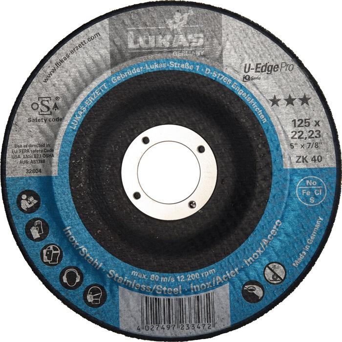Actual product image Roughing disc D125xS10mmGrit 40 Disc flat Bore 22.23 Bore (40)