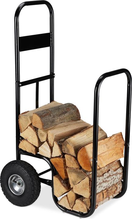 Actual product image Relaxdays firewood trolley (52 x 59 x 108.5 cm)