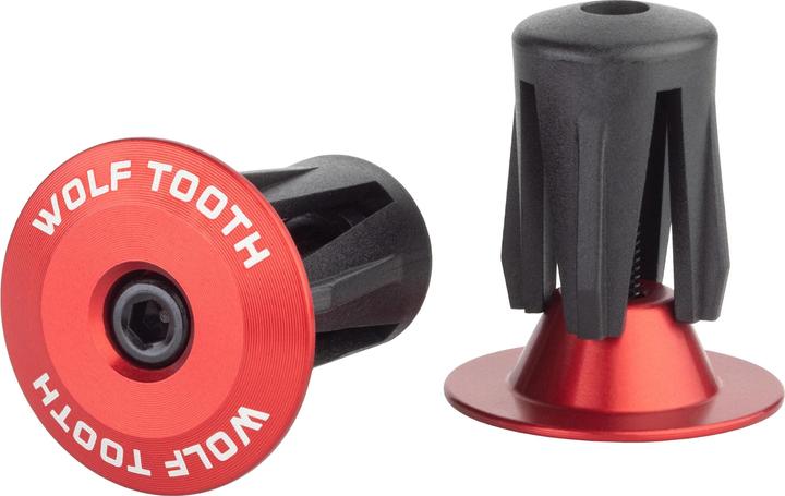 Actual product image Wolf Tooth Aluminium Bar End Plugs, bolted, 16-21.5mm, red