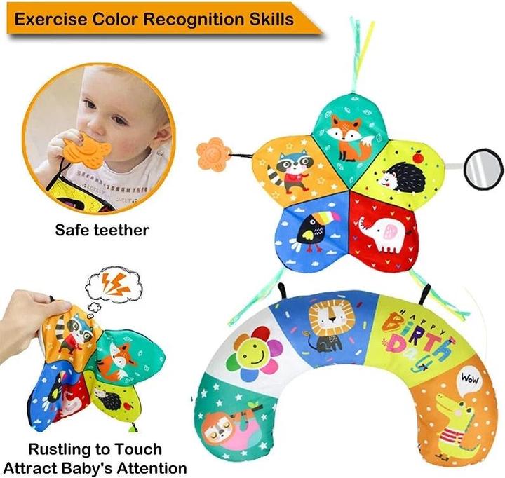Actual product image Activity Board Baby Pillow Toy Black White High Contrast Baby Toy for Babies Newborns Infants 0-6