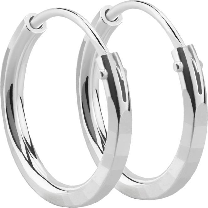 Actual product image Star Piercing Earring silver round diamond cut (without brass, 925 sterling silver)