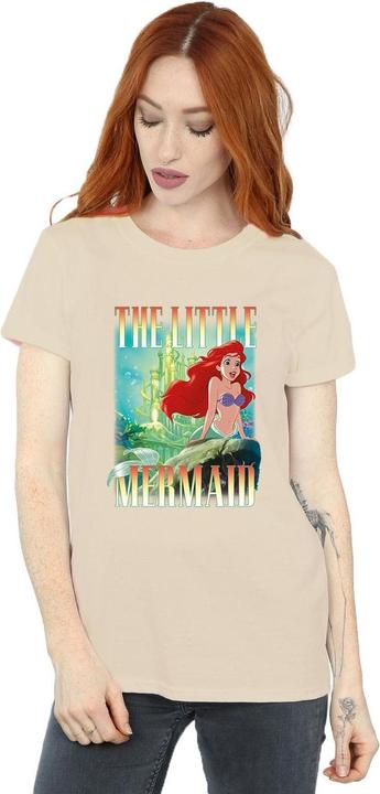 Actual product image The Little Mermaid Womens/Ladies Ariel Montage Cotton Boyfriend T-Shirt (XXL)