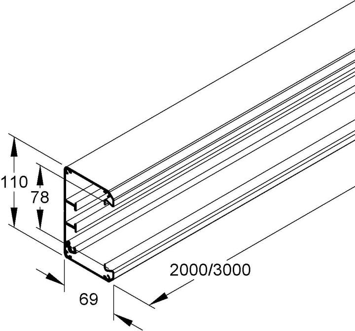 Niedax Aluminium appliance channel (200 cm)