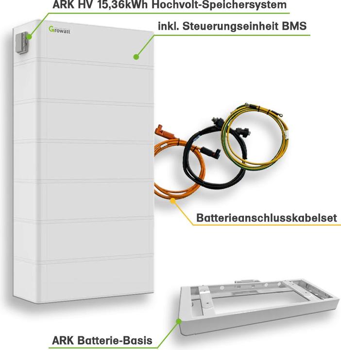 Produktbild Offgridtec Growatt Nachrüstsatz 15,35kWh für bestehende PV Anlagen 3-phasig SPA 5000 Hybrid-Inverter LiFePO4- (15350 W)