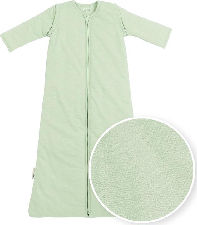 Actual product image Meyco Baby Slub Baby Sleeping Bag with Detachable Sleeves - soft green - 90cm (90 cm)