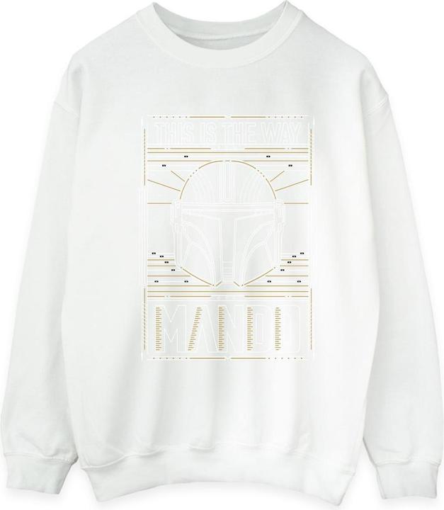 Actual product image Star Wars Mens The Mandalorian The Way Outline Helm Sweatshirt (XL)