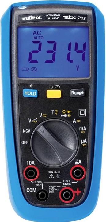 Image du produit Metrix Multimètre portable numérique MTX203 (CAT III 600V)
