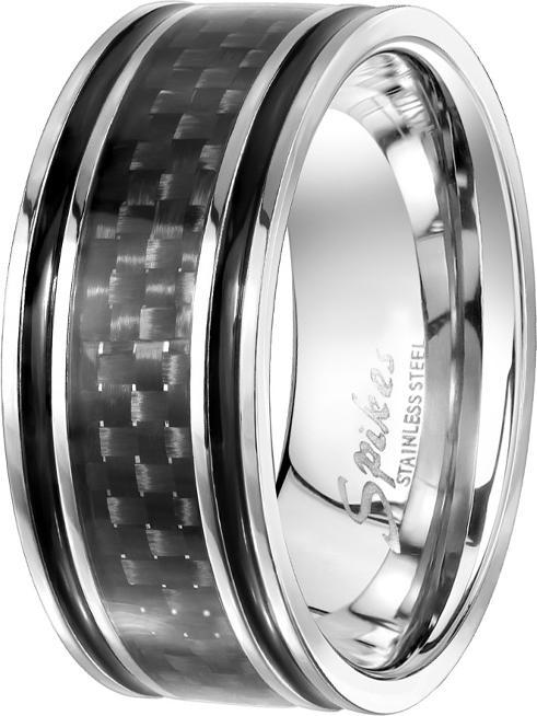 Image du produit Star Piercing Bague argent avec carbone noir (Acier chirurgical 316L, sans laiton)
