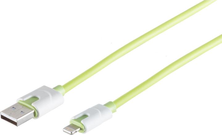 Image du produit S-Conn 14-50012 2m USB A Lightning Vert Câble pour téléphone portable (2 m, USB 2.0)