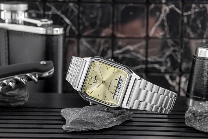 Immagine prodotto Casio Orologio da donna AQ-230A-9AMQYDF + SCATOLA (Orologio digitale, Orologio da polso analogico, 28 mm)